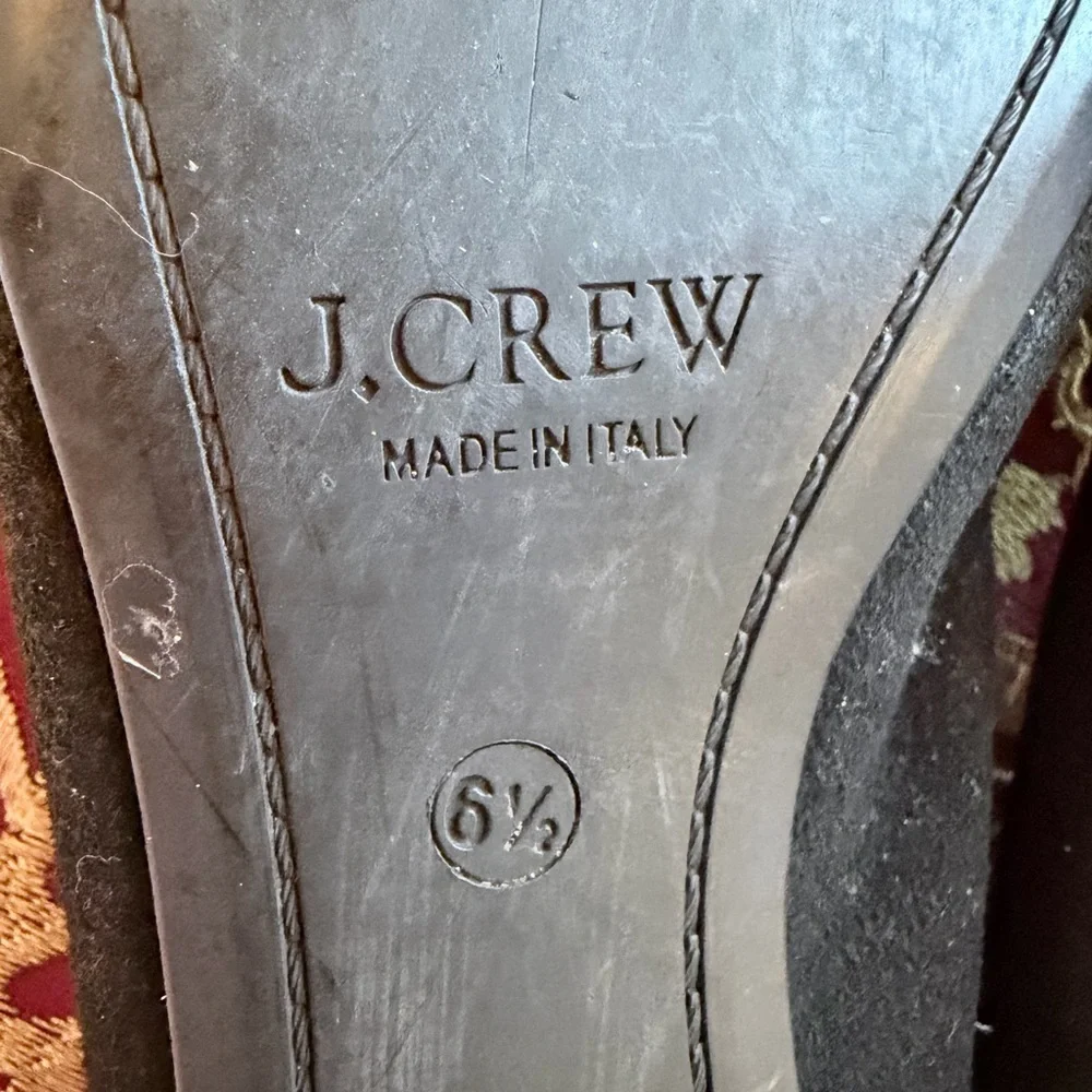 J. Crew Black Suede Ballet Flats